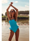 Costum de baie cu volane, albastru K16 - Magazin online - Boutique